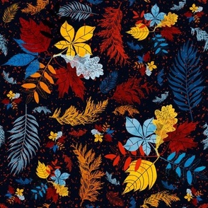 Colorful Abstract Leaves Pattern
