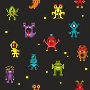 Pixel aliens from the computer game