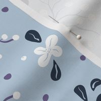 flowers on blue | swallow purple collection