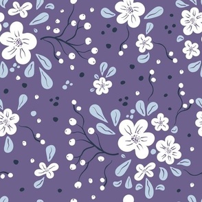 flowers on purple |2022 color | swallow purple collection