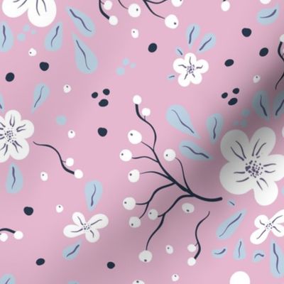 flowers on pink | swallow purple collection