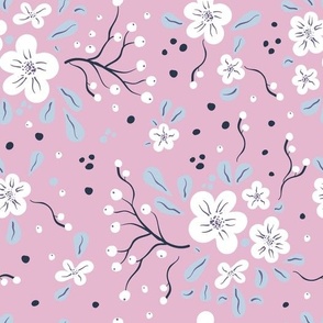 flowers on pink | swallow purple collection