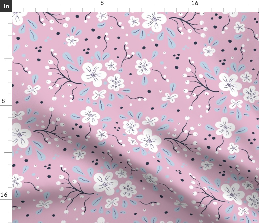 flowers on pink | swallow purple collection