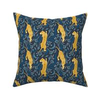 Tigris Nouveau- Lunar New Year-Spring Festival- Charcoal Blue Yellow- Small Scale