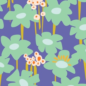 Retro flower pattern – big scale - Pantone of the year