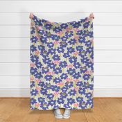 Retro flower pattern invers – big scale - Pantone of the year