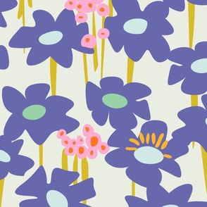 Retro flower pattern invers – big scale - Pantone of the year