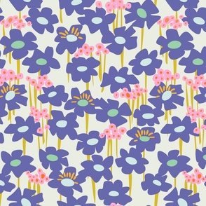 Retro flower pattern invers – medium scale - Pantone of the year