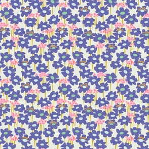 Retro flower pattern invers – small scale - Pantone of the year