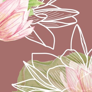 Watercolour Lotus Pink
