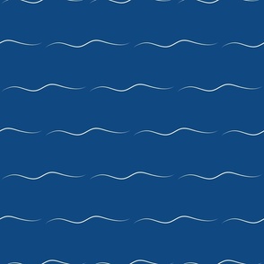 Waves in white on blue -medium
