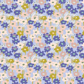 Retro flower pattern 4 - small scale