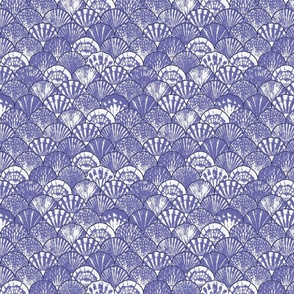 Sea shell japanese waves purple and  white pattern