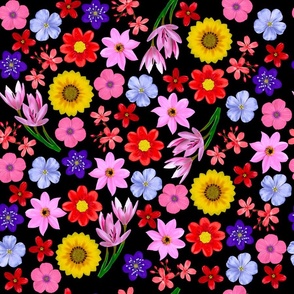 Rainbow multi floral pattern