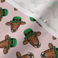 St Patrick's Day cow - brown / pink  - LAD22
