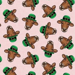 St Patrick's Day cow - brown / pink  - LAD22