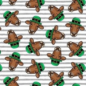 St Patrick's Day cow - brown / grey stripes  - LAD22