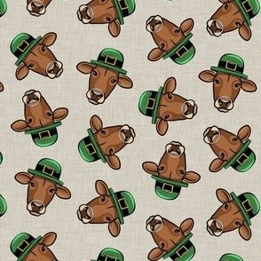 St Patrick's Day cow - brown / tan - LAD22