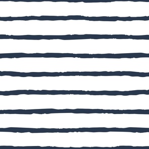 Large scale white and navy blue stripes nautical pattern