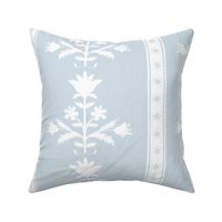 Tulip Indienne Damask Stripe Soft Blue and White