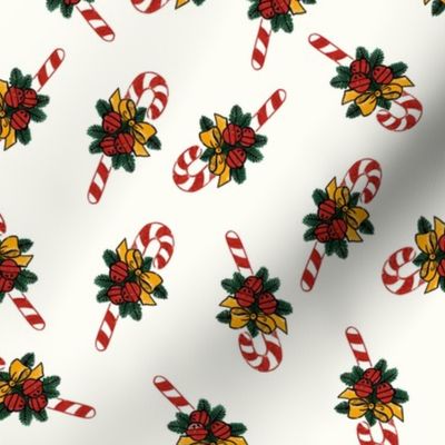 Vintage Candy Cane Poppy Red bd2920 on Natural Small