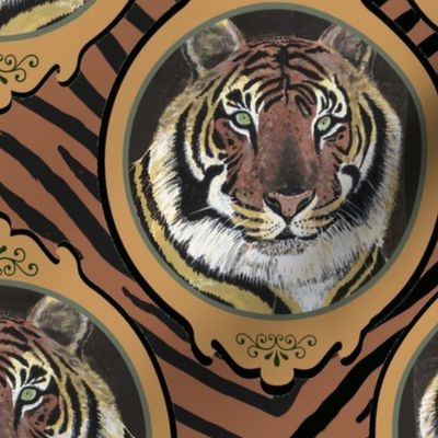 tiger portrait 10x10 brown