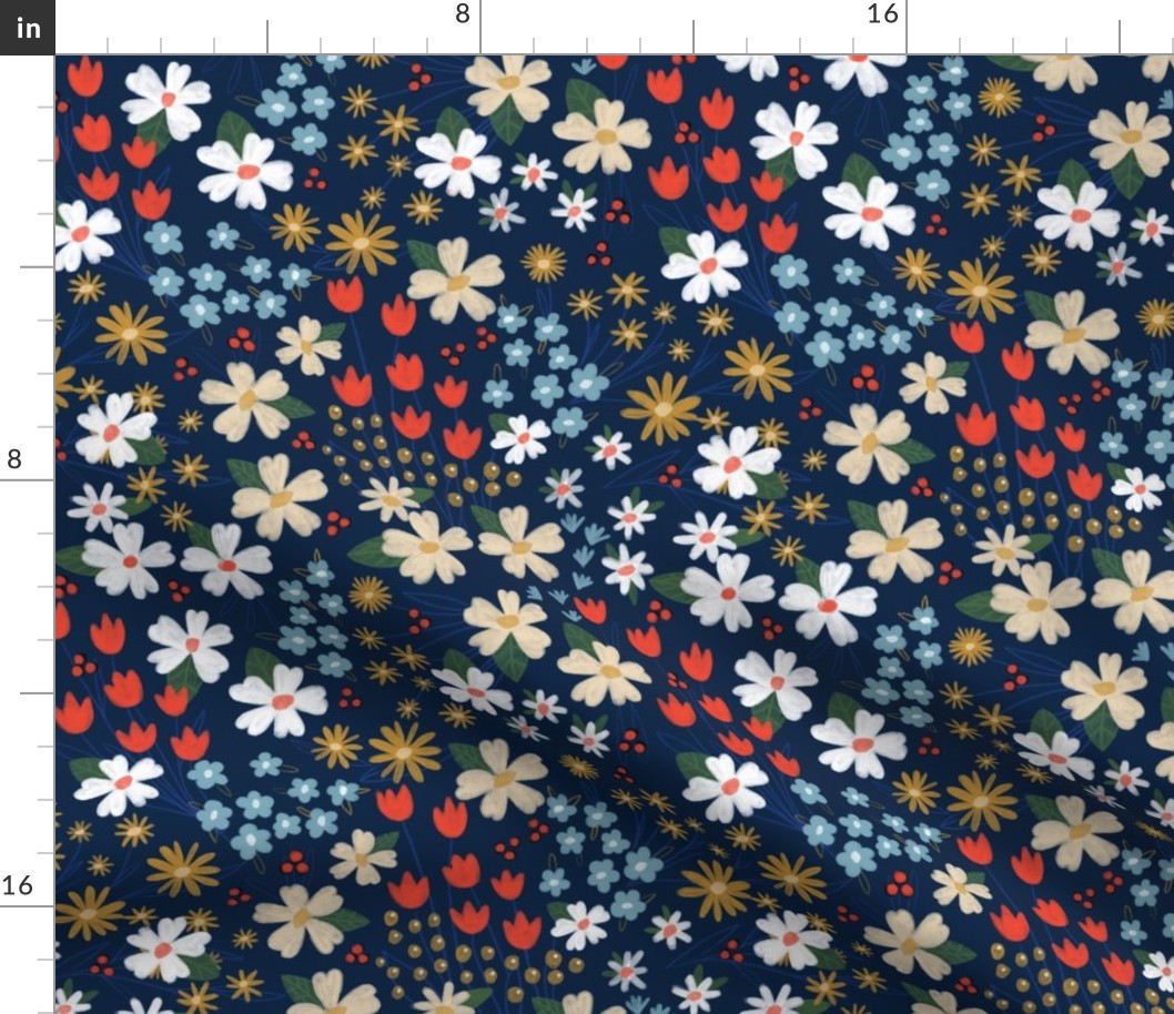 Field Of Florals Navy