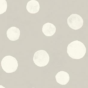 Watercolour Cream Dots on Greige