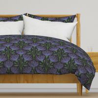 Australian Eucalyptus in Very Peri Purple Green Charcoal Brown - LARGE Scale - UnBlink Studio by Jackie Tahara