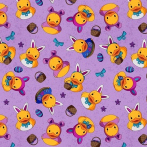 Easter Rubber Ducks Scatter - Purple