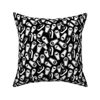 Black and white coffin Pattern Horror Gothic Halloween Psychobilly Emo Soft Goth Alt Aesthetic Mall Goth
