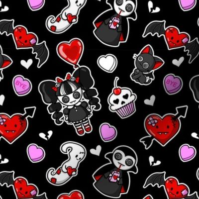 Vampire Gothic Valentines Day Emo Valoween Mall Goth Alt Aesthetic