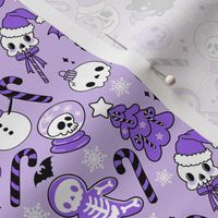 Pastel Goth Christmas Creeps Kawaii Purple Skull Gingerbread Cookie Goth Alt Aesthetic Emo