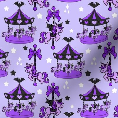 Pastel Goth Creepy Carousel Halloween Purple