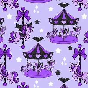 Pastel Goth Creepy Carousel Halloween Purple