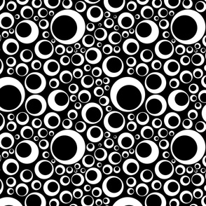 off center circles white on black