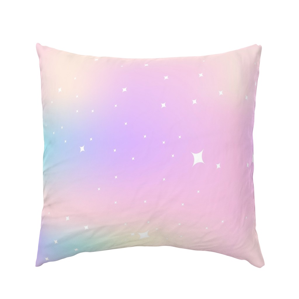 pastel rainbow stars gradient kawaii fabric