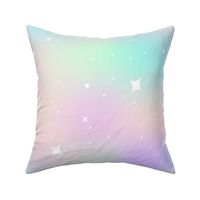 pastel rainbow stars gradient kawaii fabric