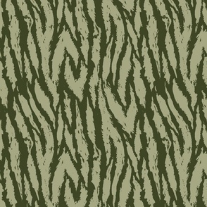 Tigris Nouveau Stripes- Tiger Print- Sage Olive- Regular Scale