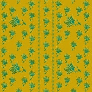 Yellow and Turquios beets pattern