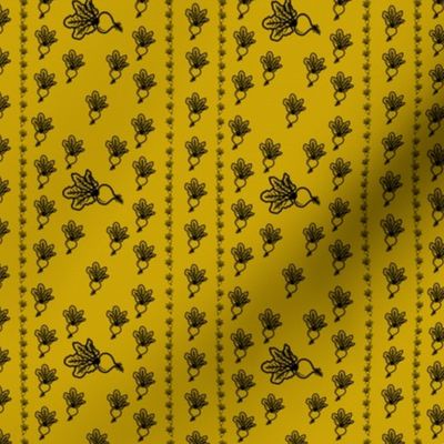 Yellow and black beets pattern