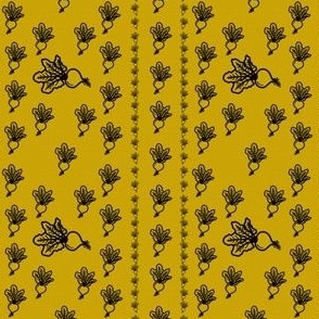 Yellow and black beets pattern