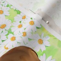 Italian greyhound and daisies fabric