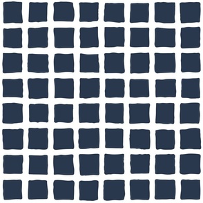 Large scale navy blue and white net mesh nautical pattern