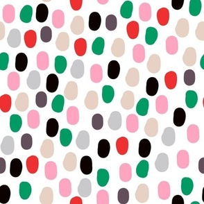 Vector abstract seamless pattern design with simple hand-drawn colorful spots. Colorful seamless texture 2