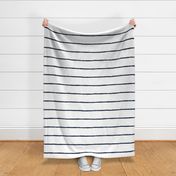 White and navy blue wide stripes nautical pattern Large Scale