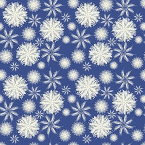 White blue abstract ink stars 