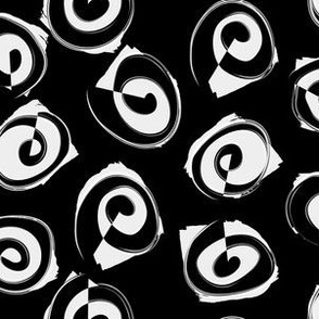 Abstract Cinammon Swirls in Black and White
