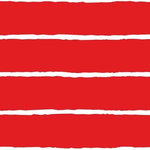 nautical red white wide horizontal stripes pattern