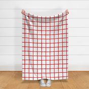 White and red wide net mesh nautical